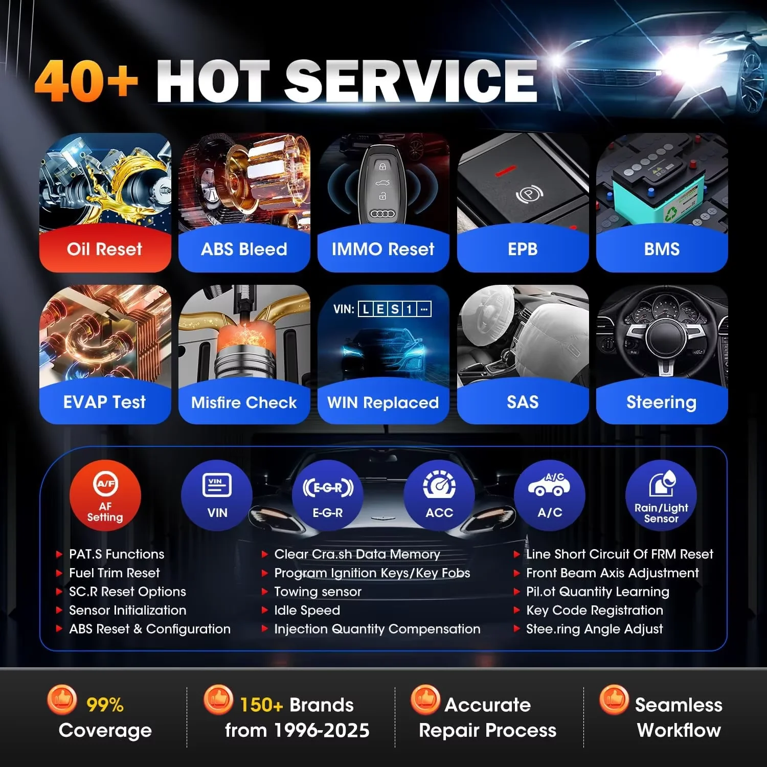 Autel MaxiCOM MK900 BT MK900BT 8-Zoll-Autodiagnosetools 40+ Dienstleistungen CAN FD DOIP OBD2-Scanner-Upgrade von MK808BT Pro MK808S