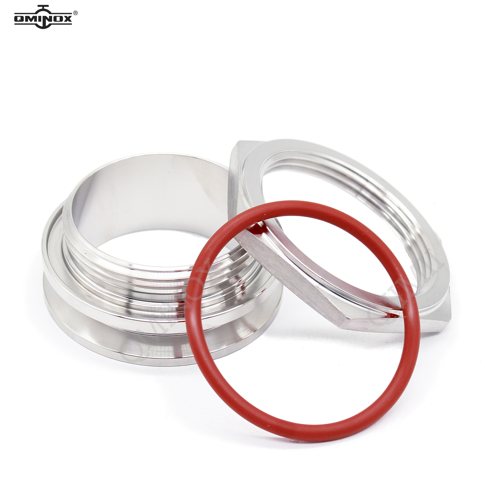 QMINOX SS304 accesorios de mamparo sin soldadura 1,5 "/2" Tri abrazadera hervidor entrada salida casero tanque de agua tri abrazadera accesorios de conector