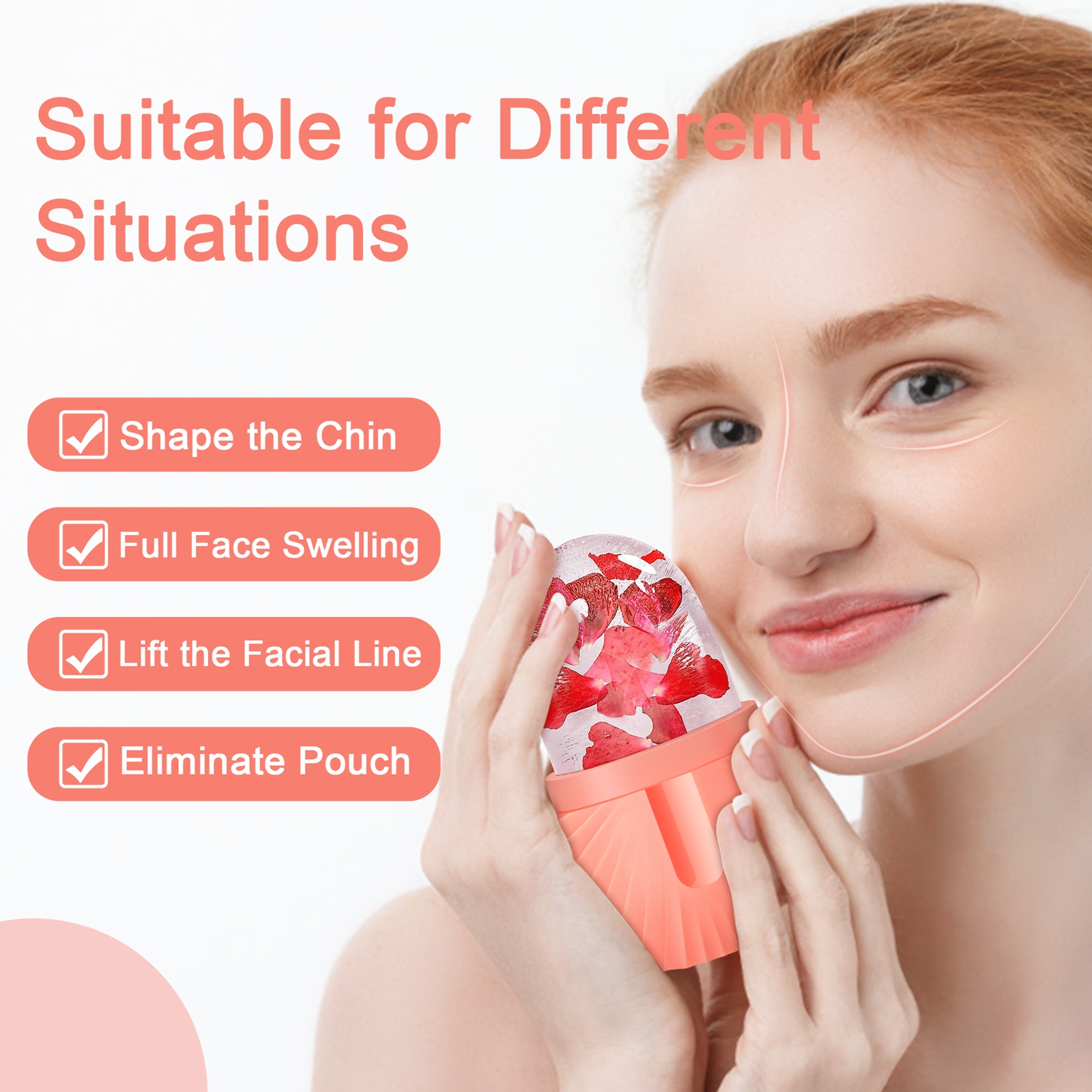 Vassoi per cubetti di ghiaccio in Silicone sollevamento di bellezza massaggiatore per il viso Contouring rullo per gli occhi trattamento facciale riduce lo strumento per la cura della pelle dell'acne