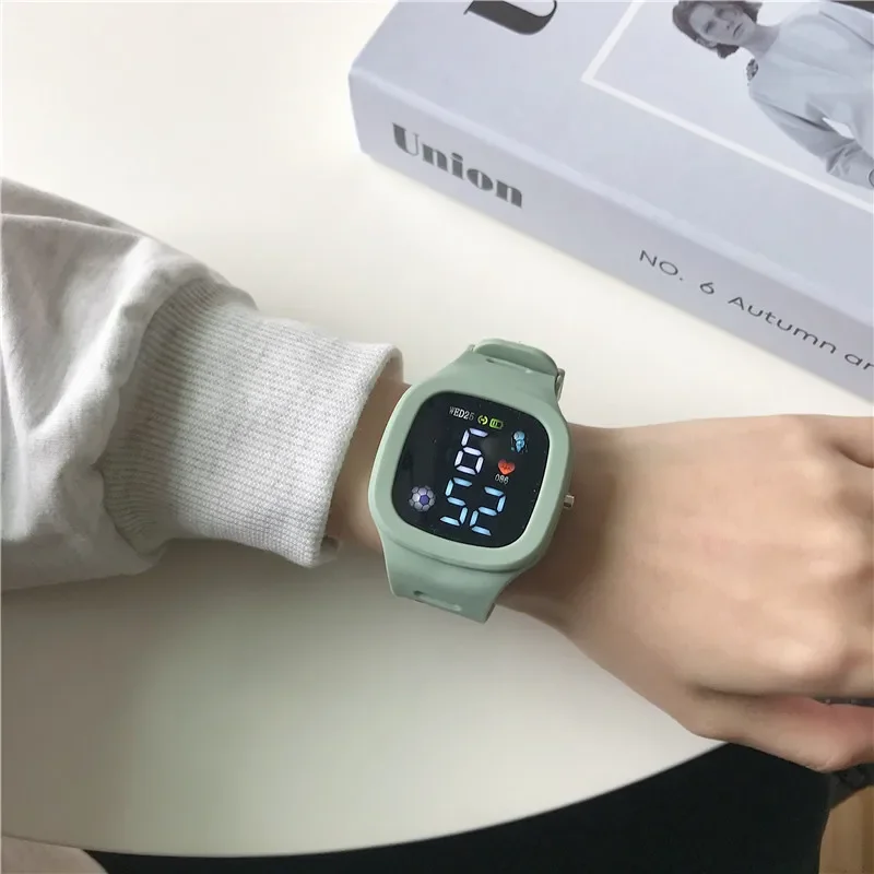 Reloj deportivo YIKAZE de moda para mujeres y hombres, reloj Digital LED electrónico, reloj deportivo informal de silicona con esfera grande para mujer