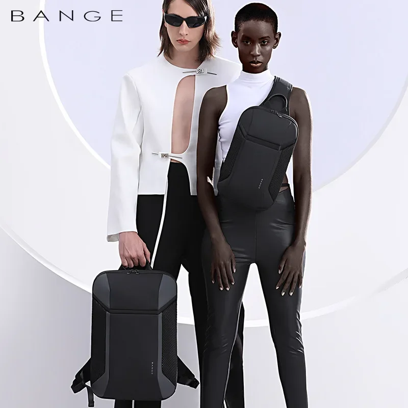 Bange-男性用多機能盗難防止ショルダーバッグ,オックスフォードショルダーバッグ,USB充電チェストパック,ショートトラベルメッセンジャー
