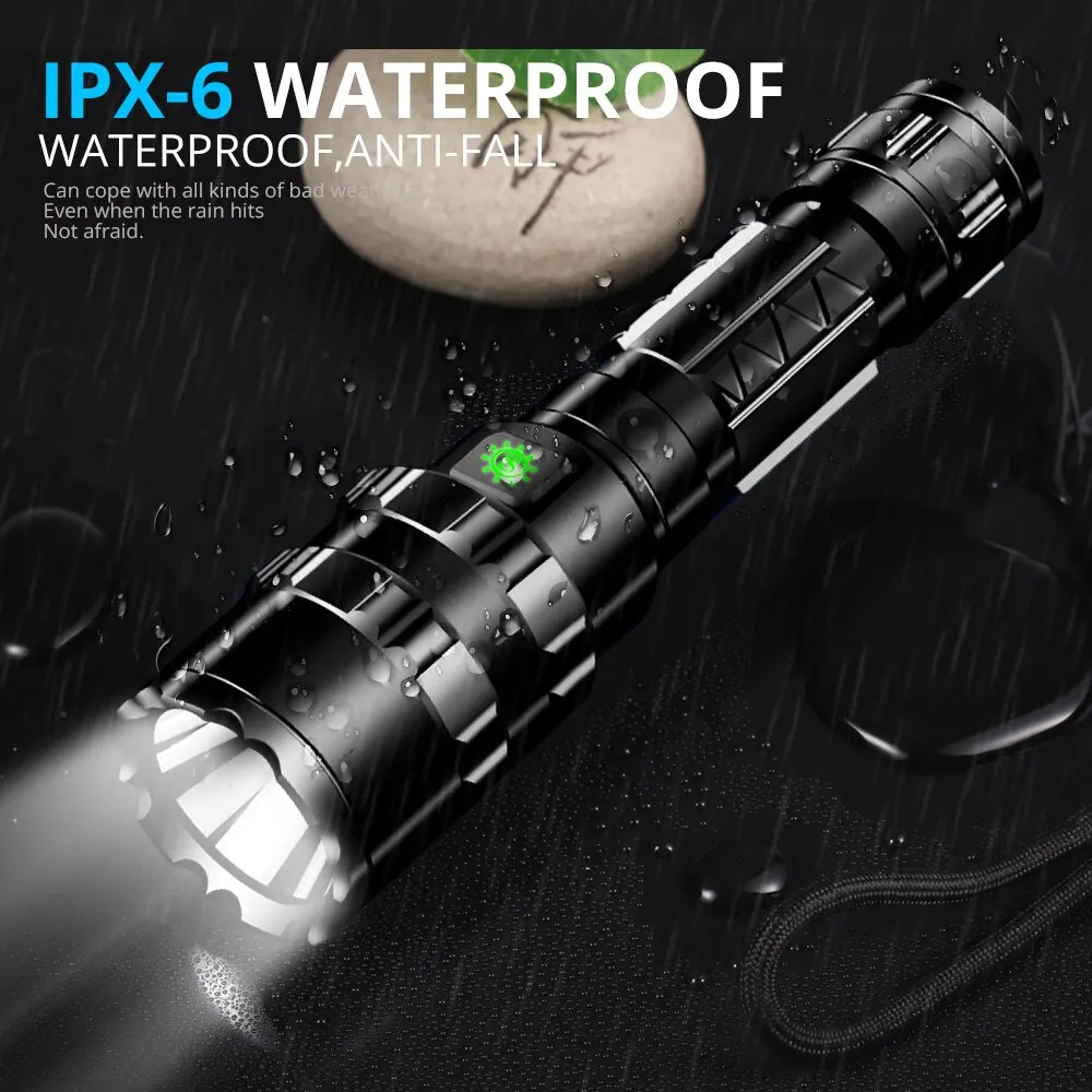 Profession elle Jagd taktik Nacht Aufklärung führte Taschenlampe l2 Lampe Perlen wasserdichte wiederauf ladbare Outdoor tragbare Taschenlampe