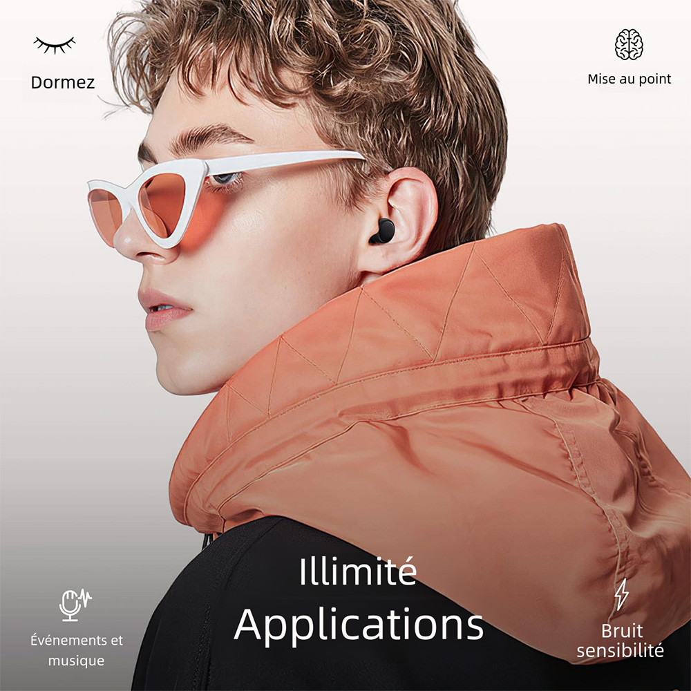 Bouchons d'oreille silencieux pour réduire le bruit du sommeil Protection auditive super douce et réutilisable Bouchons d'oreilles anti-bruit pour concerts Travail