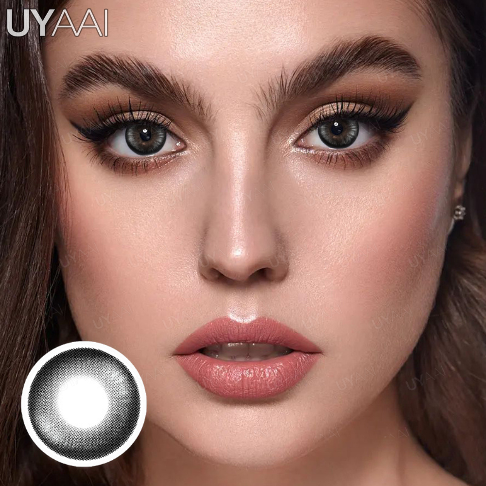 UYAAI ナチュラルカラー瞳孔目 1 ペア黒レンズ化粧品ブラウン美容レンズブルーアイコンタクトグリーン y2k Colorcon