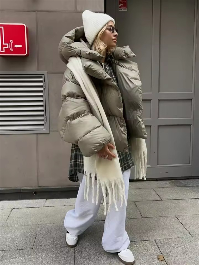 Winter Warme Puffer Jacken frauen Lose Parkas Mantel Mode Mit Kapuze Brot Jacke Outwear Baumwolle gefütterte Solide Stepp Jacke