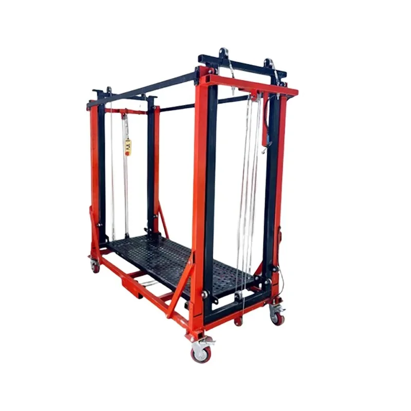 Scaffaldo di sollevamento portatile per interni ed esterni 2-8 metri di altezza portante 600 kg scala elettrica decorazione mobile personalizzabile