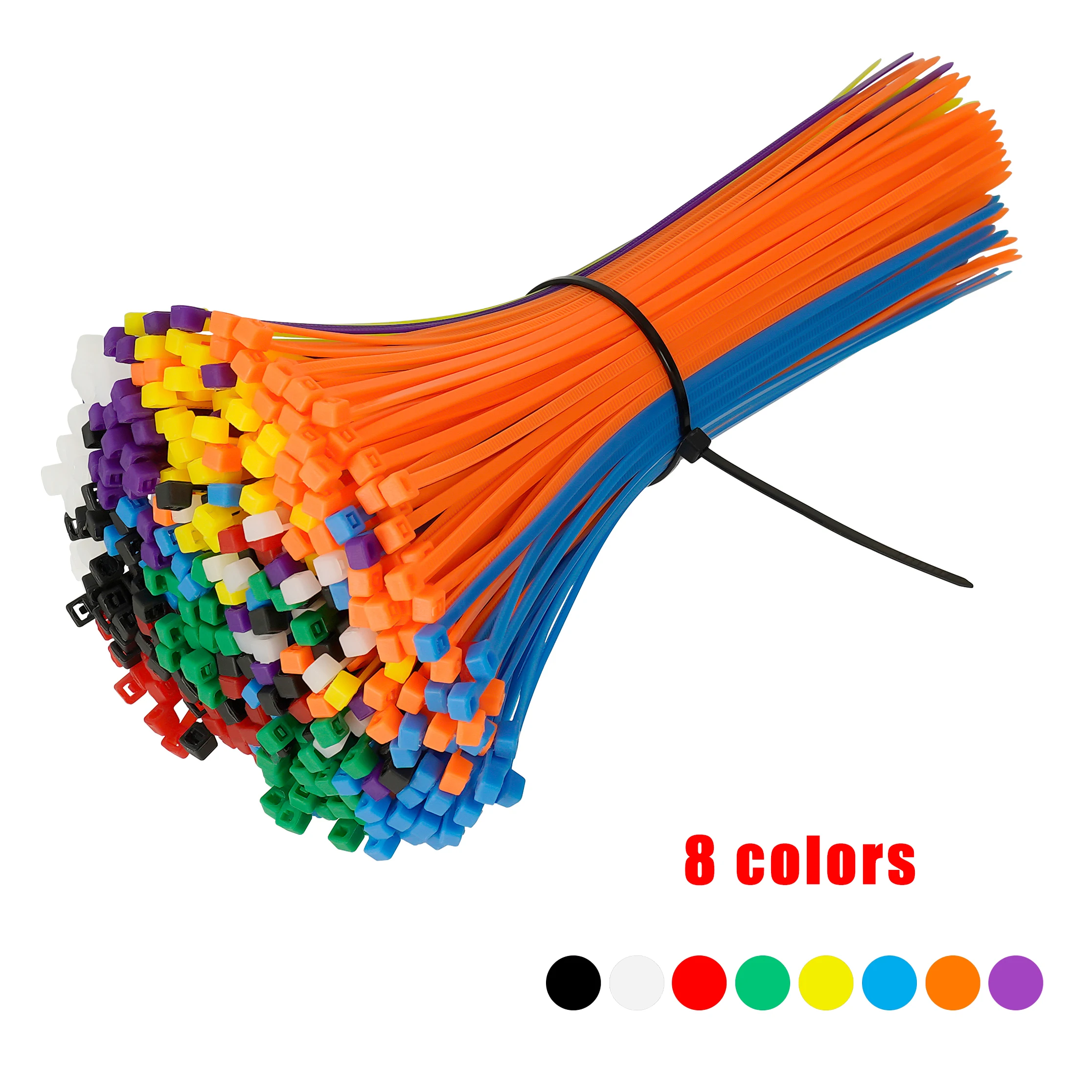 3×200mm Dimensioni 100 Pz/borsa Fascetta per cavi in nylon multicolore con chiusura Slef Fascio rapido Avvolgicavo in plastica