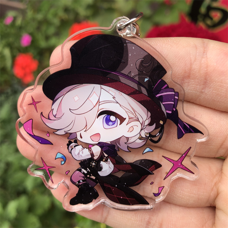 Genshin Impact Clorinde Neuvillette Sigewinne Navia Freminet Keychain Anime Game Accessories Backpack Pendant Prop Badge