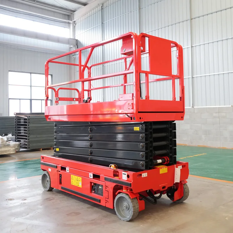 Producto novedoso, plataforma elevadora de tijera hidráulica autopropulsada, trabajo aéreo al aire libre, elevador móvil, andamio, mesa elevadora de almacén