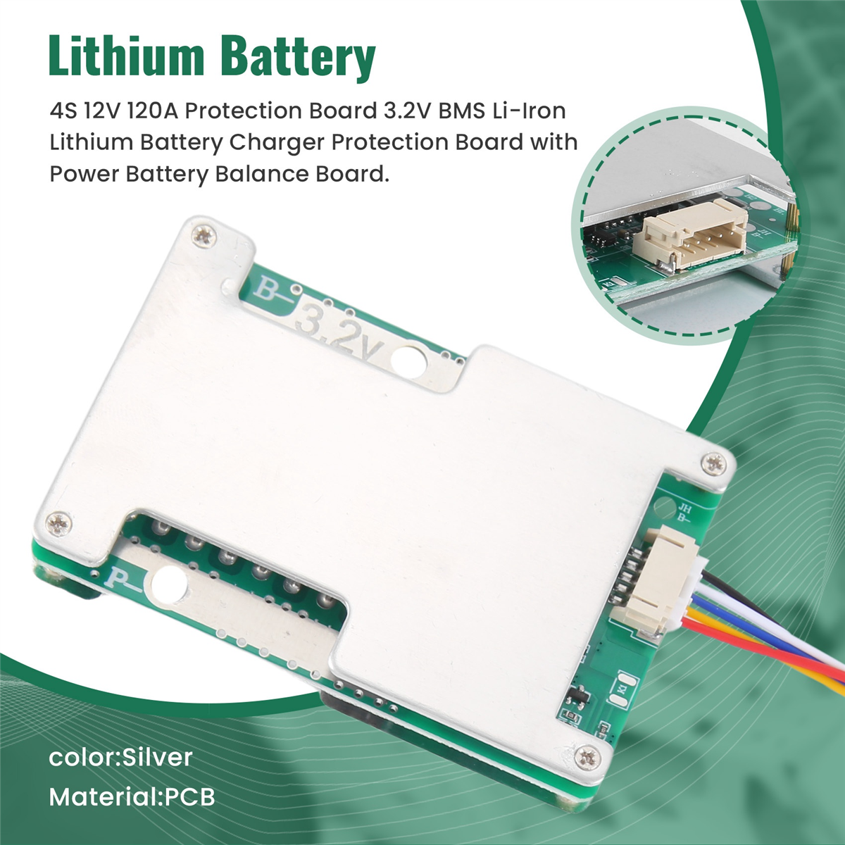 4S 12V 120A Protection Board 3.2V Li-Iron Lithium Battery Charger Protection Board with Power Battery Balance Board