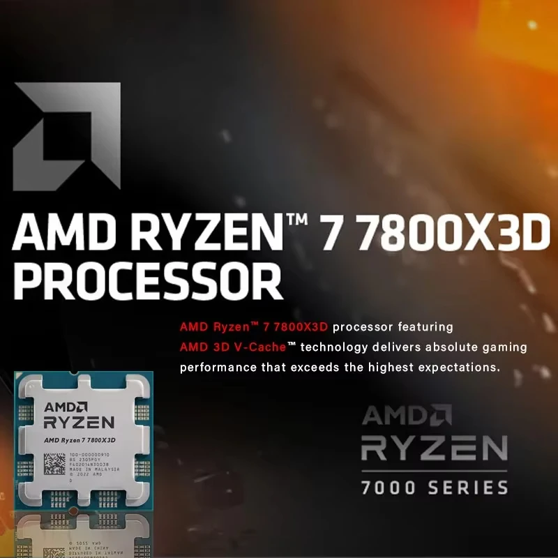 Processore AMD Ryzen 7 7800X3D R7 7800X3D Processore CPU a 8 core a 16 thread da 5,0 GHz 5NM 96M Socket AM5 Supporto scheda madre X670/B650
