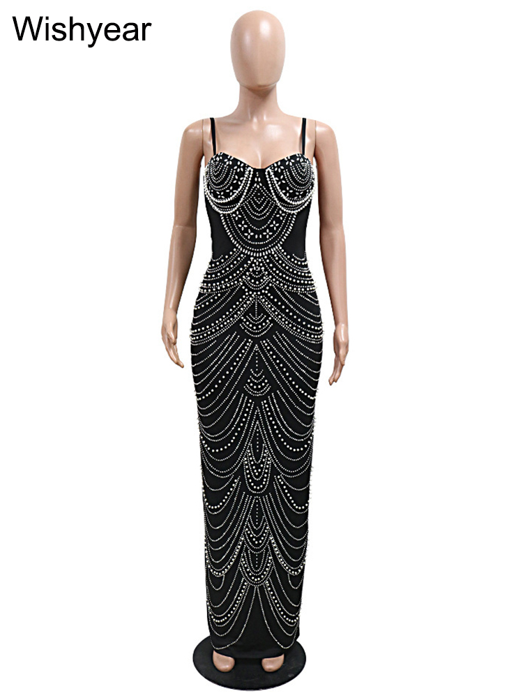 Neue Luxus Sparkly Kristall Strass Perle Prominente Kleid Braun Kleid Frau Strap Abend Party Geburtstag Prom Hochzeit Vestido