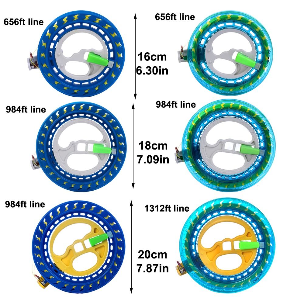 PET 16/18/20cm Kite Reel Winder Fire Wheel String Spool with 1312Feet Line Come with Lock Kite Line Winder Handle Tool