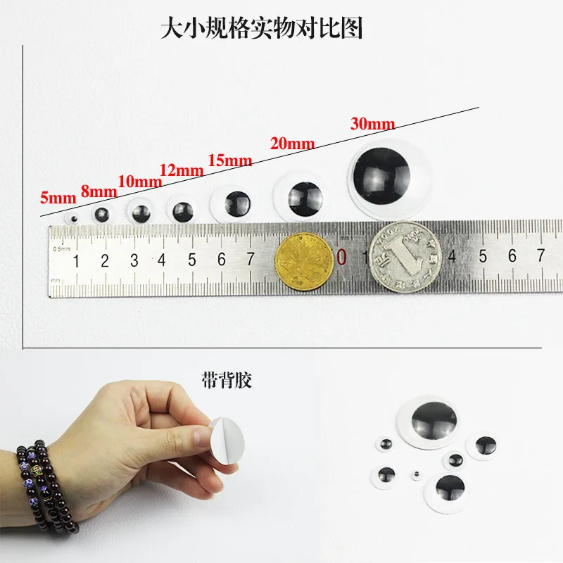 100Ps Tự Dính Wiggly Googly Búp Bê Mắt Di Chuyển Được Mô Phỏng Hoạt Hình Hình Quả Cầu Đá Mắt Tự Làm Mẫu Giáo Thủ Công Tiếp Liệu