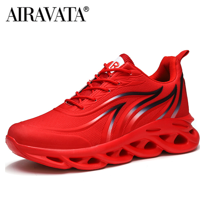 Chama impressa tênis masculino voando tecer sapatos esportivos confortáveis tênis de corrida ao ar livre sapatos atléticos