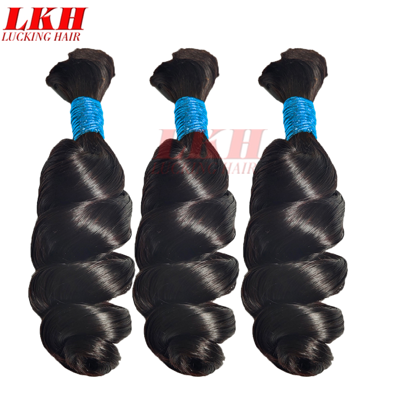 Vison cheveux en vrac lâche eau profonde tissage vierge en gros Kilo 100% naturel brut indien Temple ondulé cheveux humains paquets Extensions