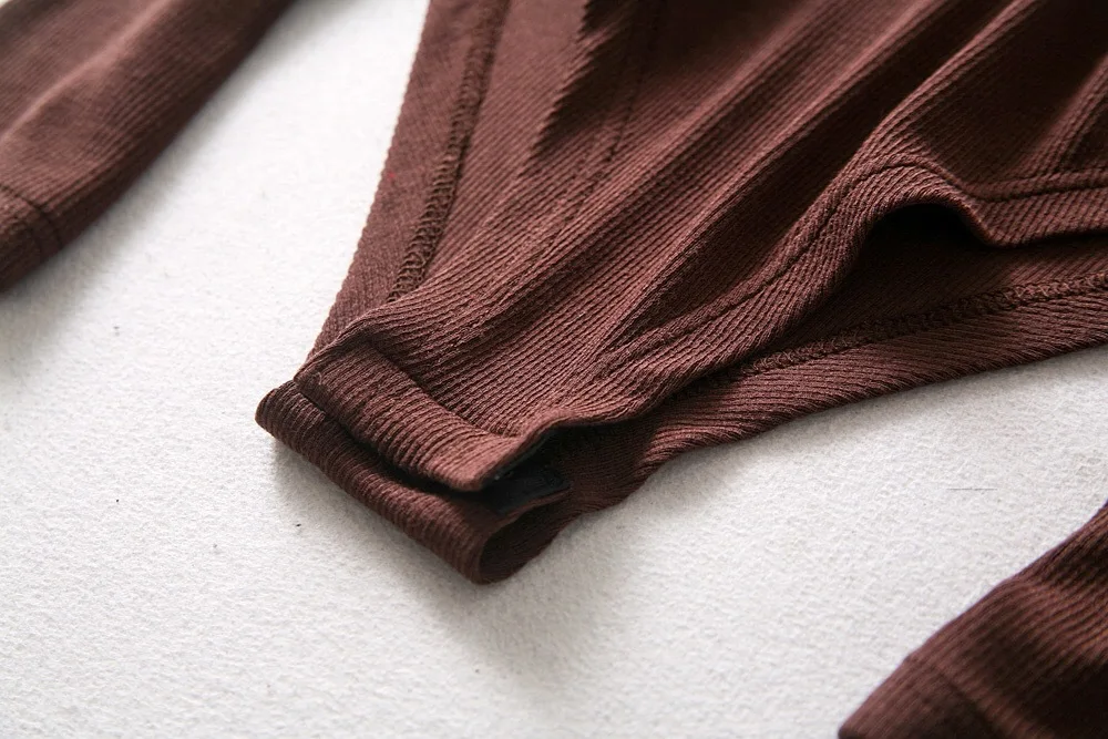 Damen Herbst einteilige lang ärmel ige T-Shirt Schritt offen Roll kragen Bottom ing Shirt Slim-Fit Tasche Brust stapel Kragen elastisch