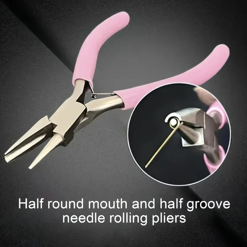 Alicates cóncavos redondos profesionales de 5 pulgadas, utilizados para la fabricación de joyas, mini herramientas de bucle de alambre de precisión, herramientas manuales ideales de bricolaje