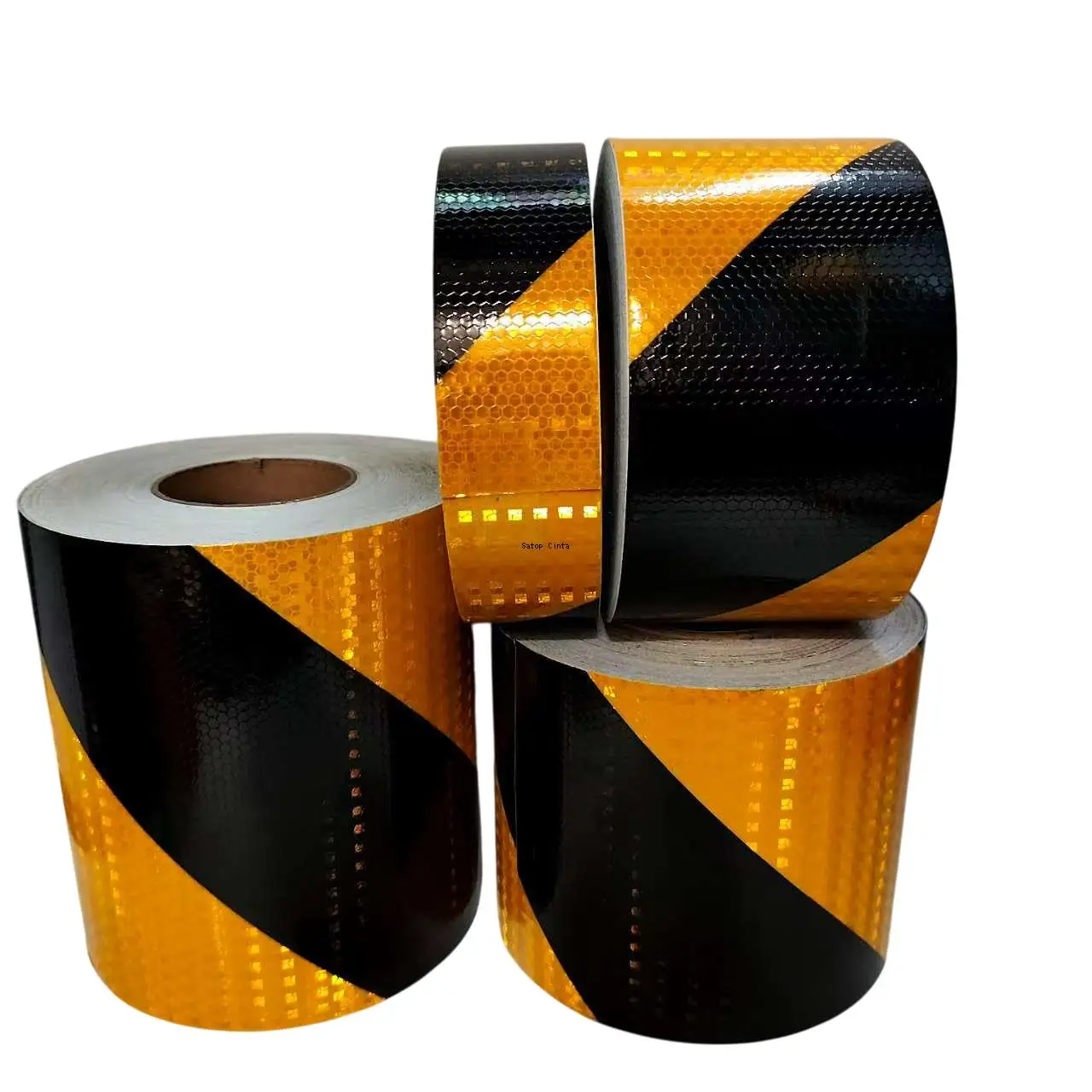 Cinta reflectante de 5cm/10cm/15cm/20cm * 5m, sarga amarilla-negra izquierda o derecha, pegatina reflectora autoadhesiva de advertencia de seguridad impermeable