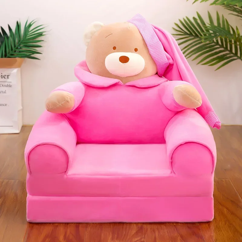 Dobrável crianças sofá capa encosto poltrona criativo 2 em 1 dobrável crianças cadeira dos desenhos animados sofá infantil sem enchimento