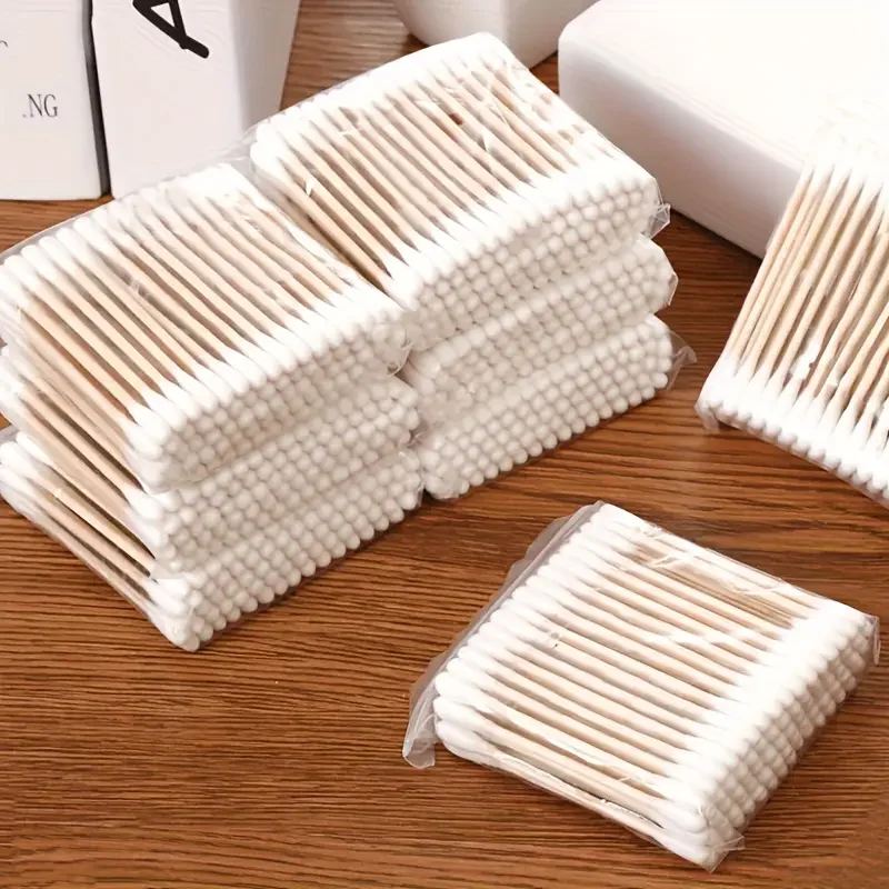 Tamponi di cotone a doppia estremità in bambù da 500 pezzi: delicati per orecchie e trucco, non profumati