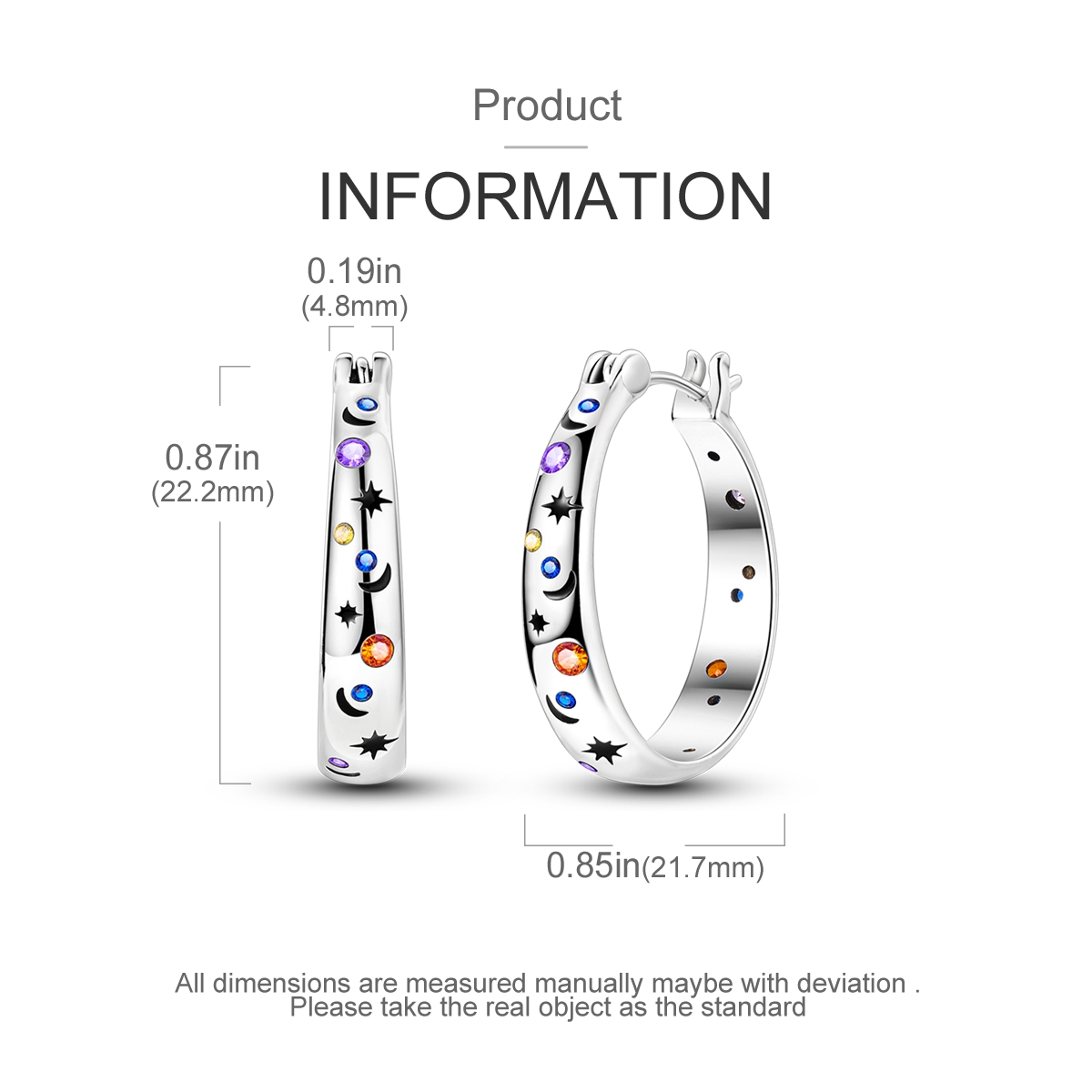 LAZA フープイヤリングシルバーメッキ Pendientes 女性の結婚式婚約記念ジュエリー