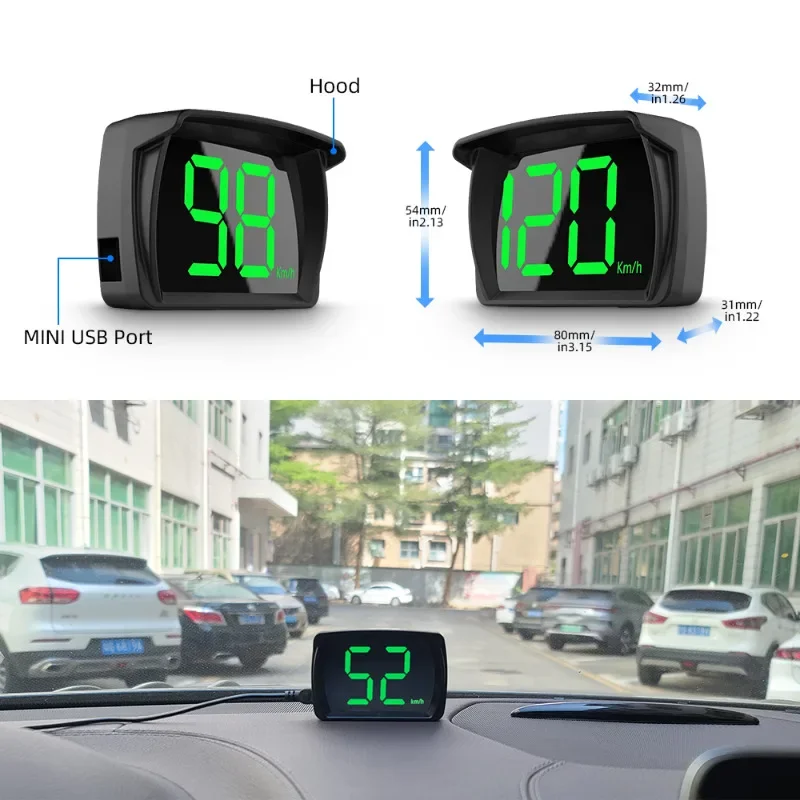Universal Car HUD Head Up Display GPS Hud Digital Speedometer Big Font Speed Meter KMH for All Car Truck Plug and Play Auto Part