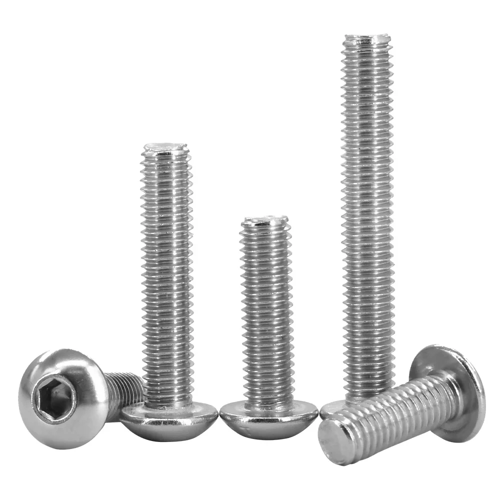 Tornillo hexagonal de acero inoxidable ISO7380 M2 M2.5 M3 M4 M5 M6 M8 M10 M12 Hexagonal 304 SS perno Allen rosca máquina tornillos de Metal