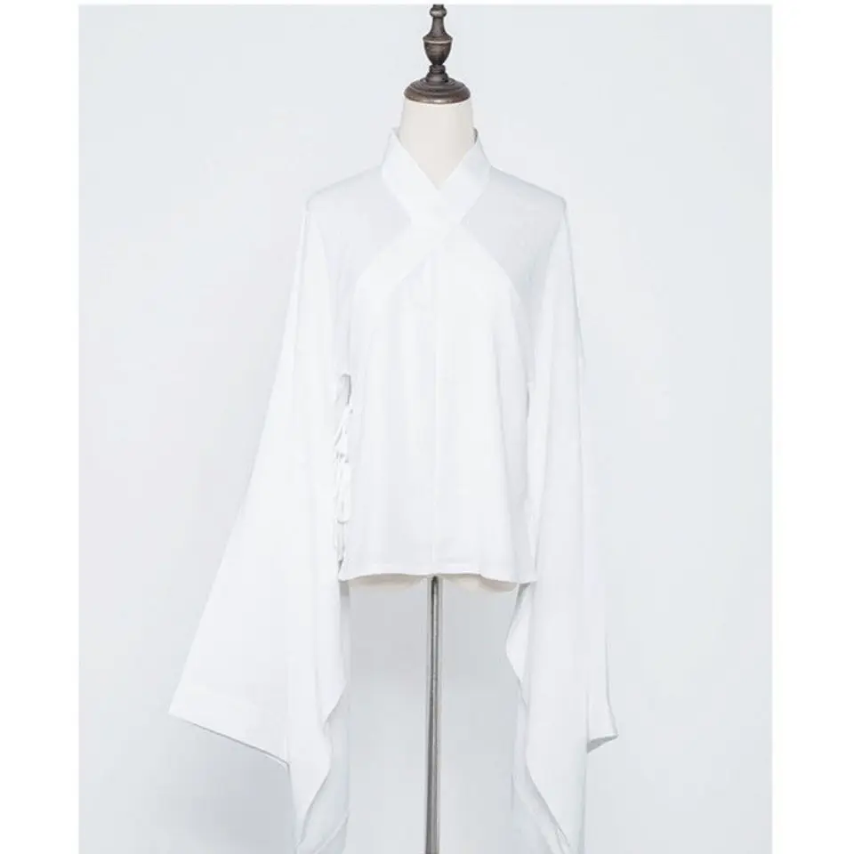 เสื้อผ้าจีนแบบดั้งเดิม Hanfu Lady ผู้หญิงผู้ชายสีขาวสีดําเสื้อชุดกระโปรงชุดชั้นในโบราณบ้านกางเกงเสื้อผ้า