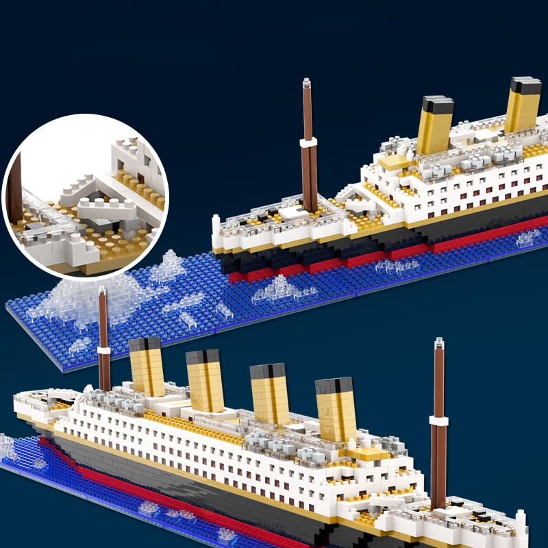 การจําลอง Titanic ความยากสูง Building Block Micro อนุภาคของเล่นปริศนาประกอบ Cruise เรือเด็กของขวัญ