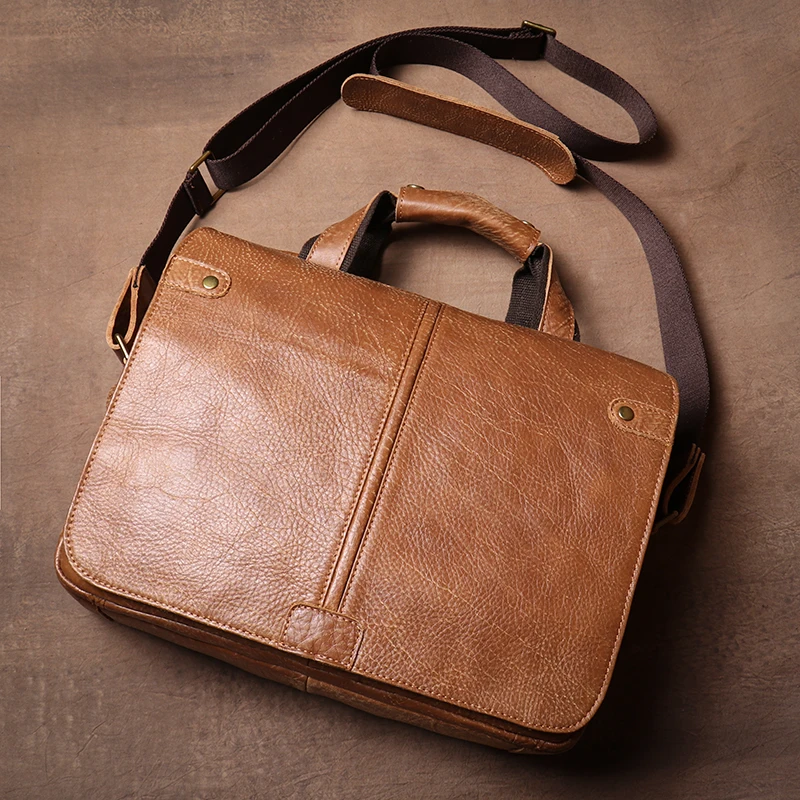 Luokir hochwertige Echt leder Aktentasche Herren Rindsleder Luxus Handtasche Geschäfts reise Retro Computer Tasche für 15-Zoll-Laptop