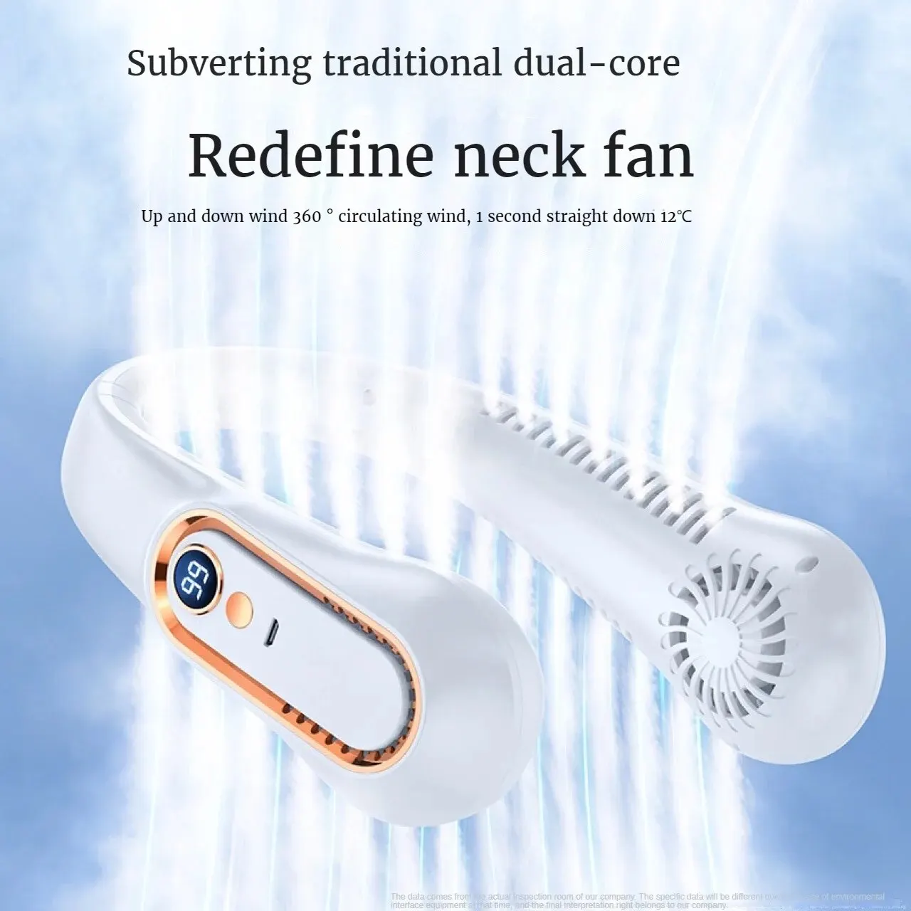 2025 novo ventilador de teto usb recarregável portátil pequeno ventilador estudantes escritório esportes display digital ventilador teto pendurado pescoço ventilador