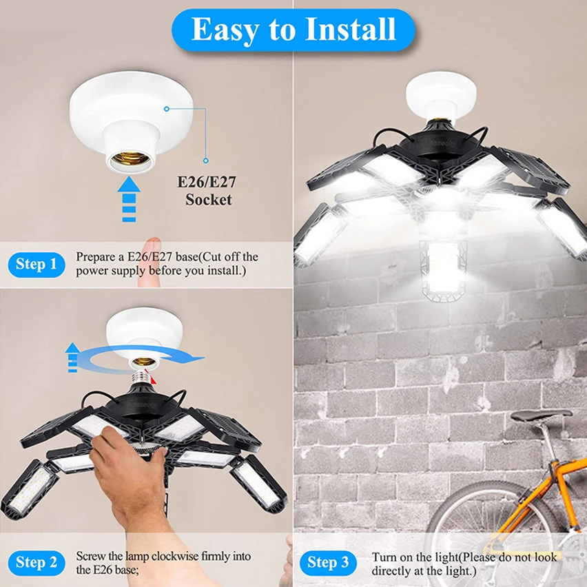 15000 Lumen Garage Lights Powerful 150W LED Ceiling Work Lamp for Lighting Workshop Garage Warehouse with Shop Industrial Lights