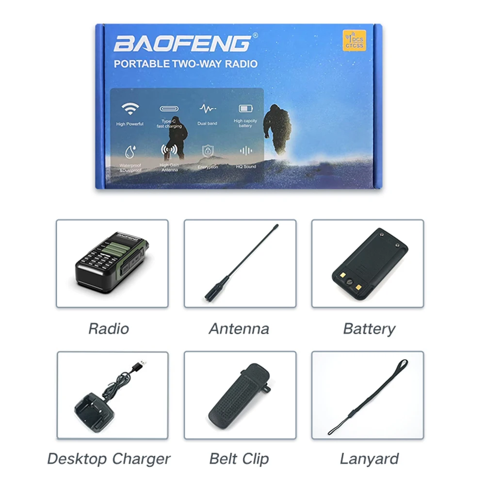Baofeng UV-16 PLUS 10 W Walkie-Talkies VHF UHF Dual Band Zwei-Wege-Radio USB-Ladegerät Wasserdichtes Dualband-Amateurfunk mit großer Reichweite