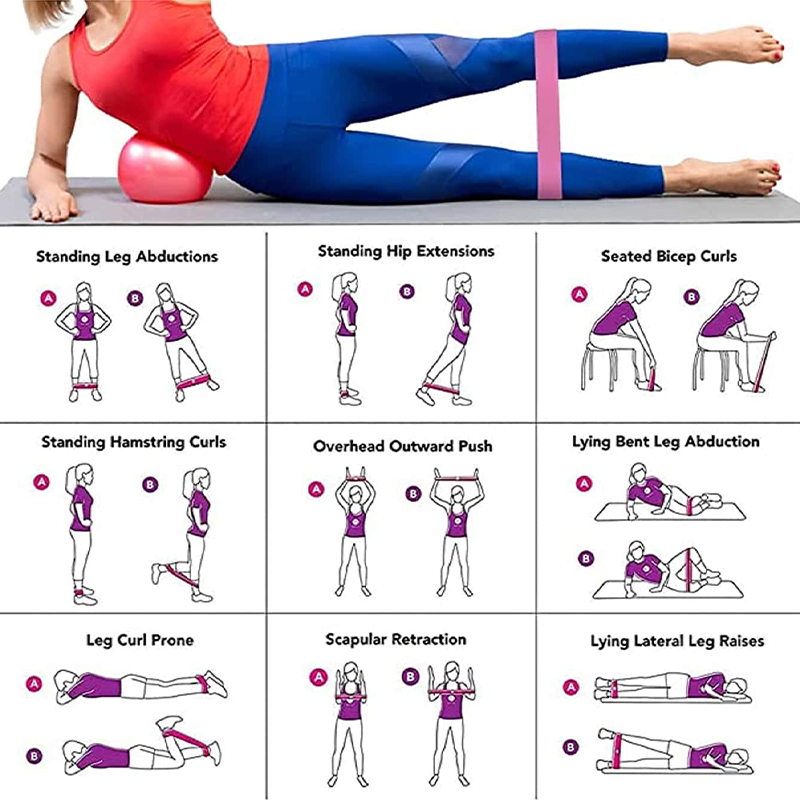 Attrezzatura per allenamento fitness portatile Fasce di resistenza in gomma Yoga Palestra Elastico per la forza delle gengive Pilates Crossfit Sport per pesi da donna