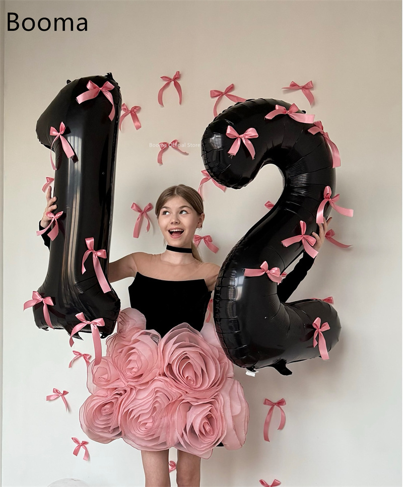 Booma A-Linie Blumen Mädchen Kleider Hochzeit Party Kleid für Kinder Ärmellose Blumen Mädchen Ballkleider Maßgeschneidert 2025