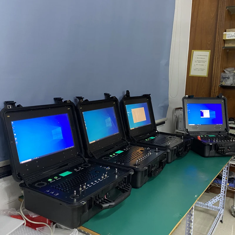 Estação de controle de aterramento de controle de vídeo VTOL com tela de alto brilho e sistema de controle remoto