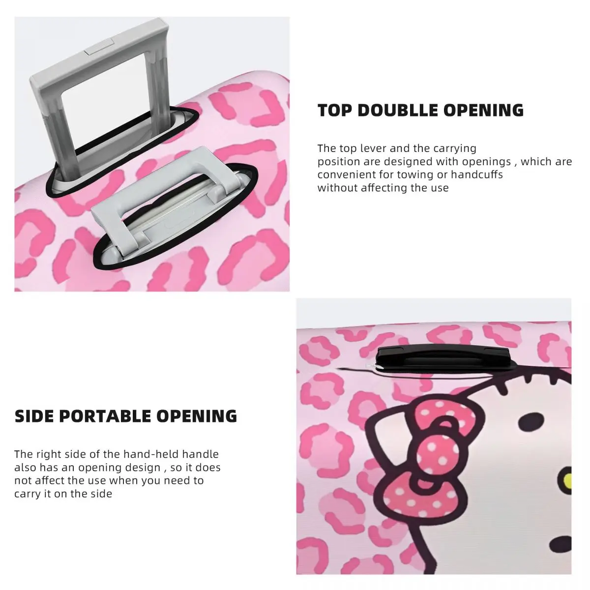 Hello Kitty กระเป๋าเดินทางวันหยุดสนุกการ์ตูนสัตว์ปรับแต่งสีใดๆกระเป๋าเดินทางกระเป๋าเดินทาง Protector