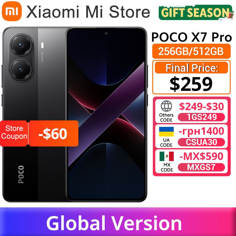 【Brand+】POCO X7 Pro Smartphone Dimensity 8400-Ultra 6000mAh 90W HyperCharge 6.67" AMOLED display NFC Xiaomi HyperOS 2