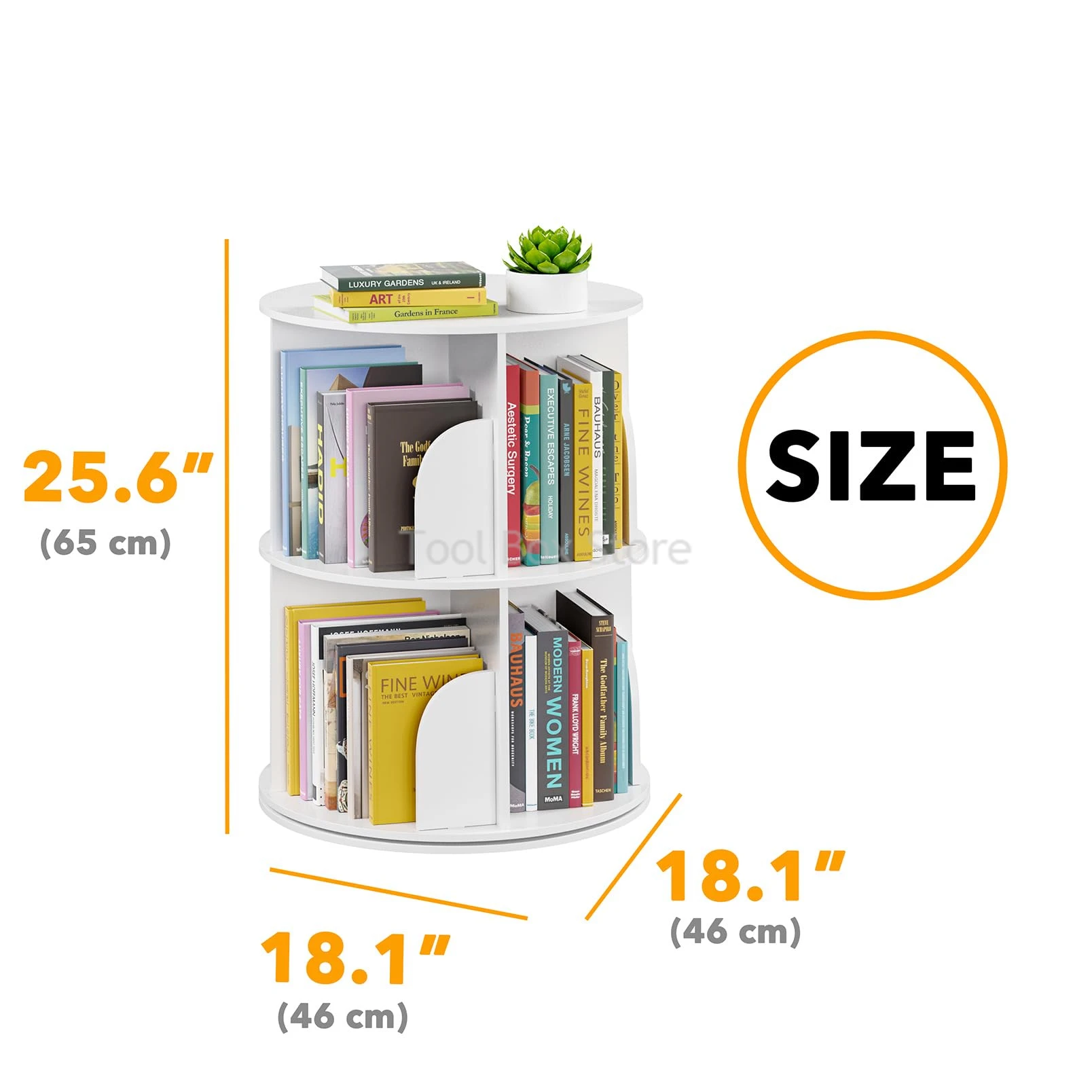 360 Degree Rotating Bookshelf Storage Shelf Children Book Shelf Multi-layer Book Cabinet Storage Rack Household Corner Bookcase
