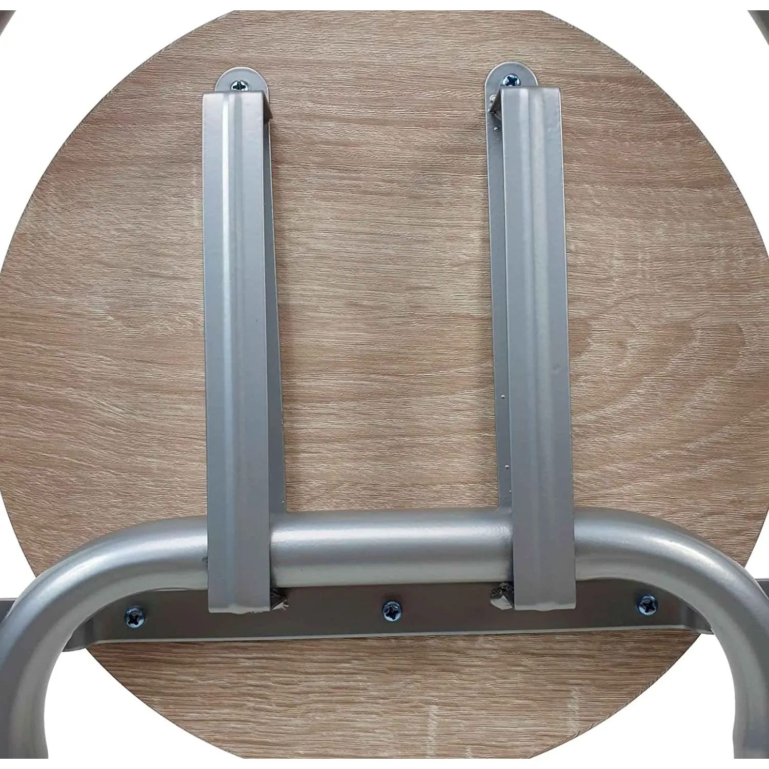ARISE SHOP-sgabello in metallo (80 Cm) con Base in legno-argento