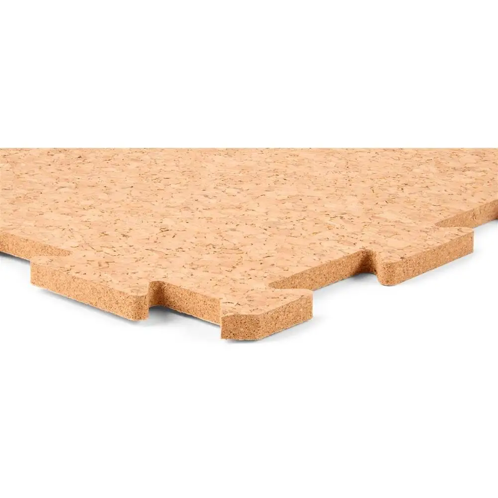 Interlocking Cork Tile Flooring Indoor Puzzle Design Slip Resistant Non-Toxic Eco-Friendly Easy Installation