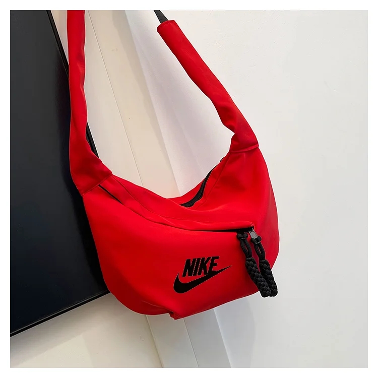 Nike Tech Hip Pack Series ความจุขนาดใหญ่ไนลอนซิปปิดกีฬาไหล่กระเป๋าสะพายข้างเข็มขัดคาดหน้าอก