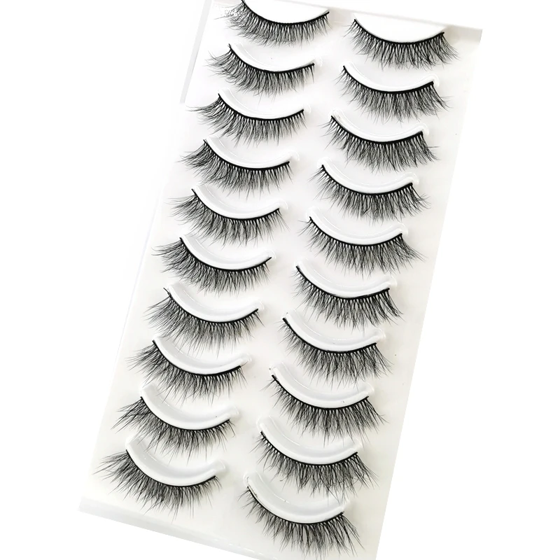 ใหม่ 10 คู่ 3D Faux Mink Lashes นุ่ม Wispy ขนตาปลอมธรรมชาติยาว Curly lashes ขายส่งขนตาแบบใช้ซ้ําได้