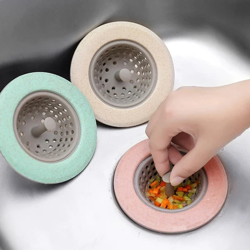 Filtre Anti-colmatage en Silicone, filtre d'évier Portable, outil de cuisine de salle de bains pour couvercle de vidange, bouchon de déchets de cheveux, filtre crépine