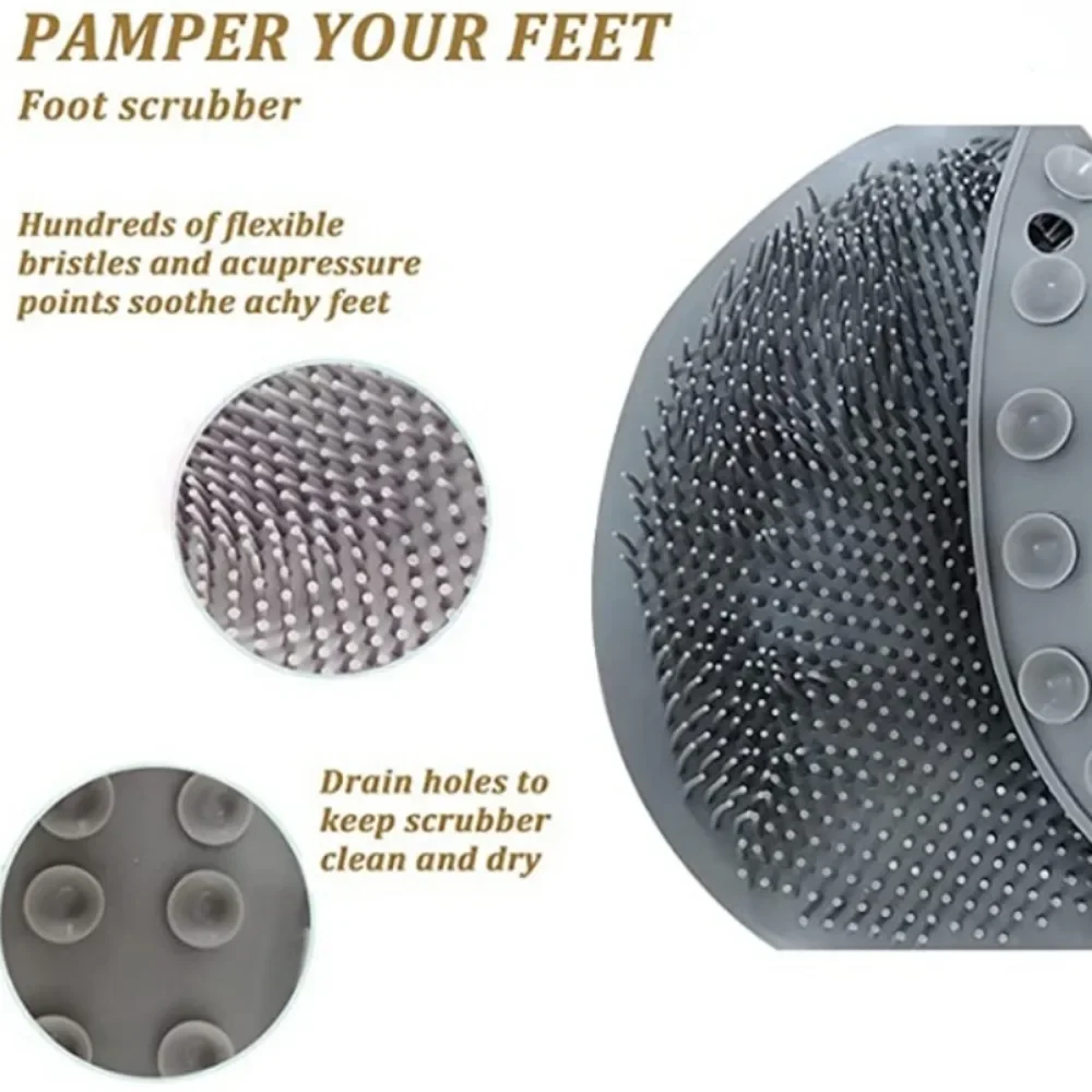 ฝักบัวเท้ากลับ Scrubber ซิลิโคนนวดอาบน้ํา Pad นวดเบาะแปรงดูดถ้วยล้างเท้า Exfoliating แปรง