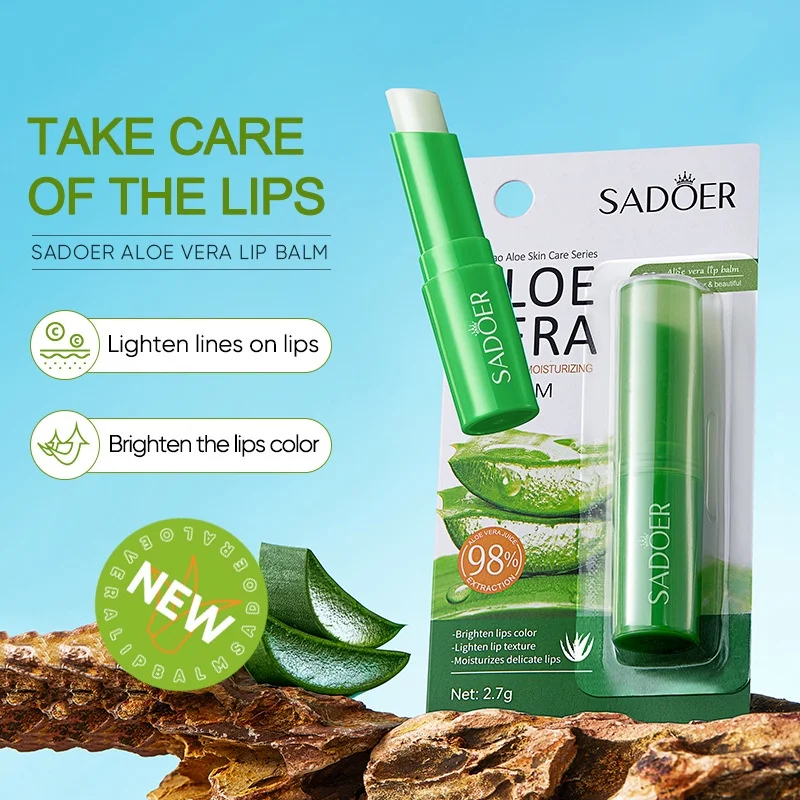 SADOER Aloe/Coco/Vitamina C Bálsamo labial hidratante antirrugas 2,7g