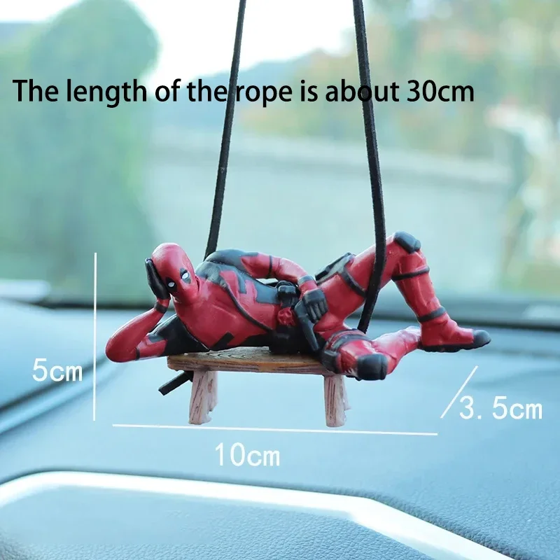 การ์ตูน Deadpool รถจี้กระจกมองหลังจี้อุปกรณ์ตกแต่งภายใน Mini ของเล่นตัวเลขการกระทําตกแต่งภายในรุ่น