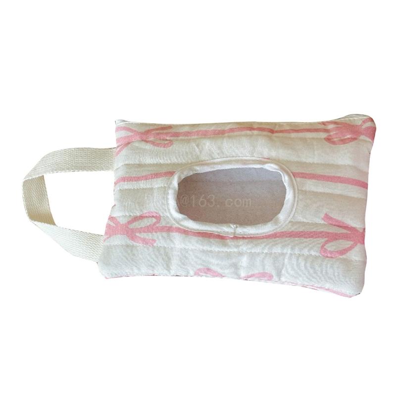 Reisdoekjeshouder Herbruikbare doekjescontainerdoos Draagbare kinderwagen Hangende doekjesdispenser met strikpatroon Veegdoosje