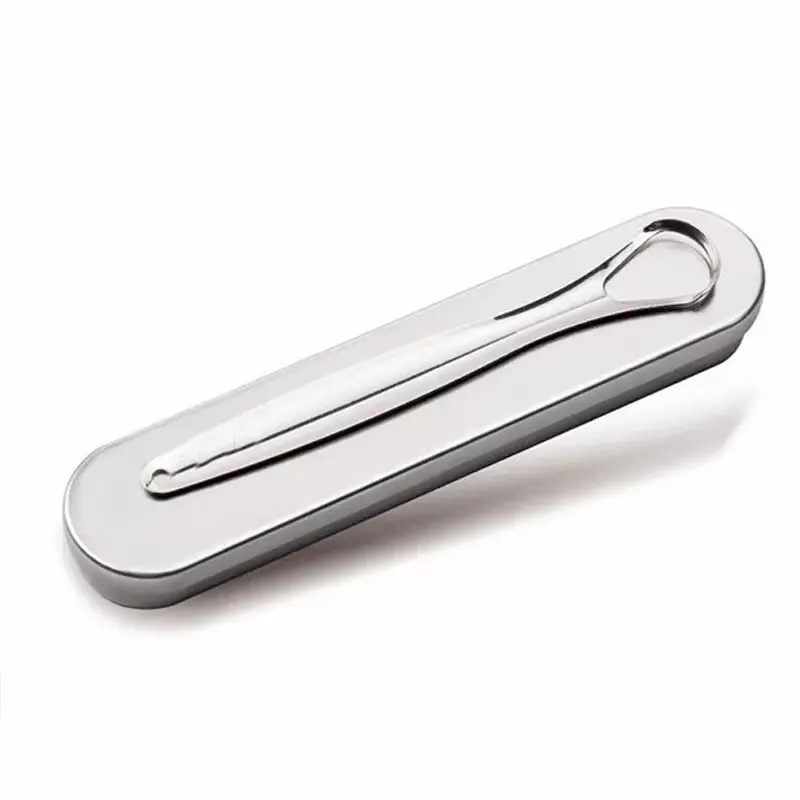 Stainless Steel Tongue Scraper-Portable Tongue Cleaner for Adults-Effectively Removes Bacteria and Plaque-Easy to Use and Clean